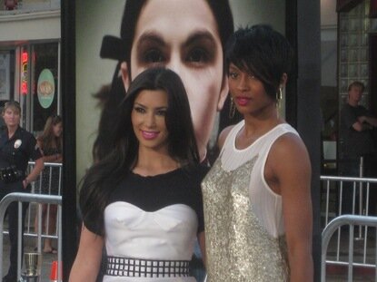kim322 Kim Kardashian Watches Orphan Premiere, Scared to Death